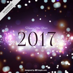 Happy new year background with bokeh effect Vector | Free Download