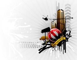 Helicopter rise before light vector background material