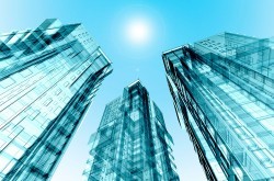 High-rise building with blue sky picture material