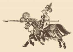 Horse armor knight illustration vector