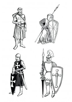 Knight illustration various vector