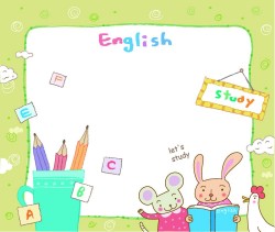 Learning English cartoon animals vector