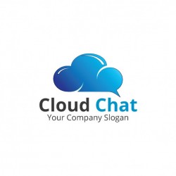Logo with a bright blue cloud Vector | Free Download