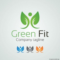 Logo with two leaves Vector | Free Download