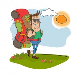 Man walking in the countryside Vector | Free Download