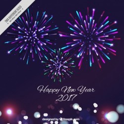 New year background with colorful fireworks Vector | Free Download