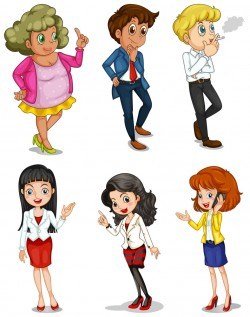 Occupational cartoon men and women vector