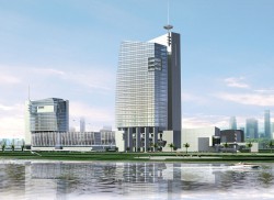 Office building perspective effect picture material