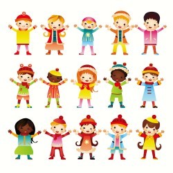 Open hands Happy children vector