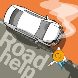 Out of the failure of the white car vector