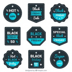 Pack of decorative labels for black friday Vector | Free Download