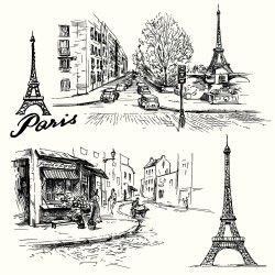 Paris Eiffel Tower illustration vector