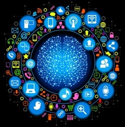 PC phone icon vector