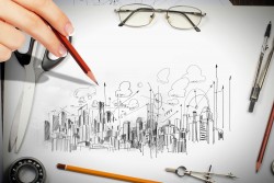 Pencil drawing pictures and picture material