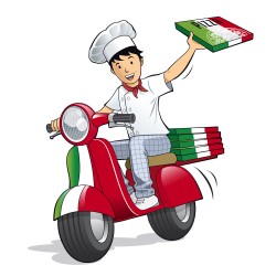 Pizza delivery man illustration vector