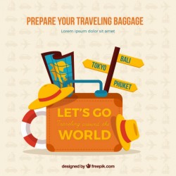 Prepare your traveling baggage Vector | Premium Download
