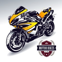 Pretty motorcycle illustration vector