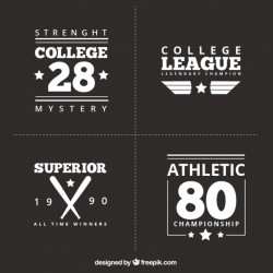 Retro logos set of sports college Vector | Free Download
