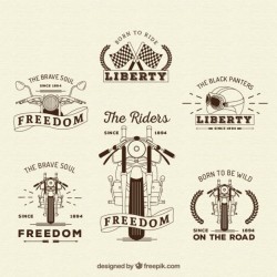 Retro motos insignias collection Vector | Premium Download