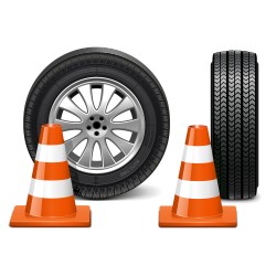 Roadblocks and tire vector
