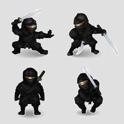 Samurai cartoon illustration vector