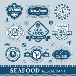 Seafood logos collection Vector | Free Download