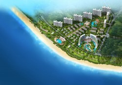 Seaside architectural design picture material