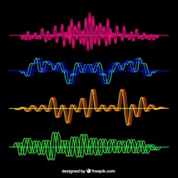 Set of colorful sound waves Vector | Free Download