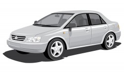 Silver car Vector