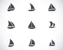 Simple sailing icon vector