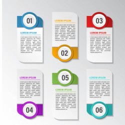 Six banners with options for an infographic Vector | Free Download