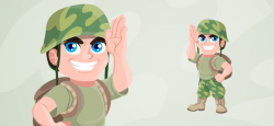 Soldier With a Backpack