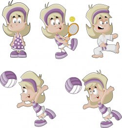 Sports cartoon girl vector