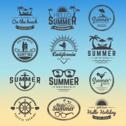 Summer logos collection Vector | Free Download