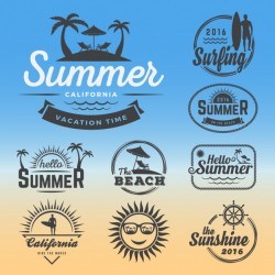 Summer logos collection Vector | Free Download