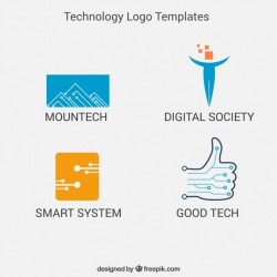 Technology logo templates pack Vector | Premium Download