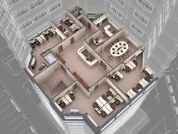 The internal structure of the building picture material