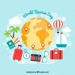 Tickets and passport ready for world tourism day Vector | Free Download