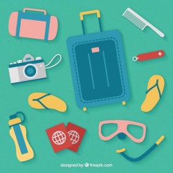 Travel elements equipment Vector | Premium Download