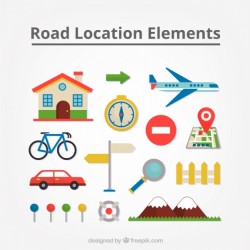 Travel elements set in of flat design Vector | Free Download
