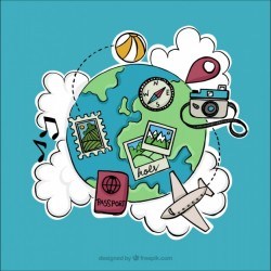 Travel items for world tourism day Vector | Free Download