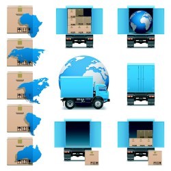Trucks and cargo vector