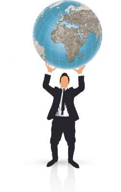 Upholding the earth man vector