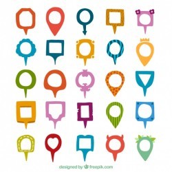 Variety of colored and shapes pointers Vector | Premium Download