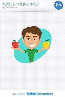 Vector Boy Holding Apples – Vector Characters