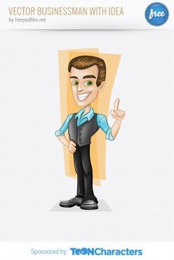 Vector Businessman with Idea – Vector Characters