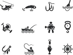 Vector fishing icon vector