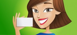 Vector Girl Holding Card – Vector Characters