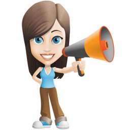 Vector Girl Holding Megaphone – Vector Characters