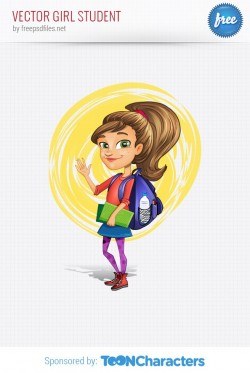 Vector Girl Student